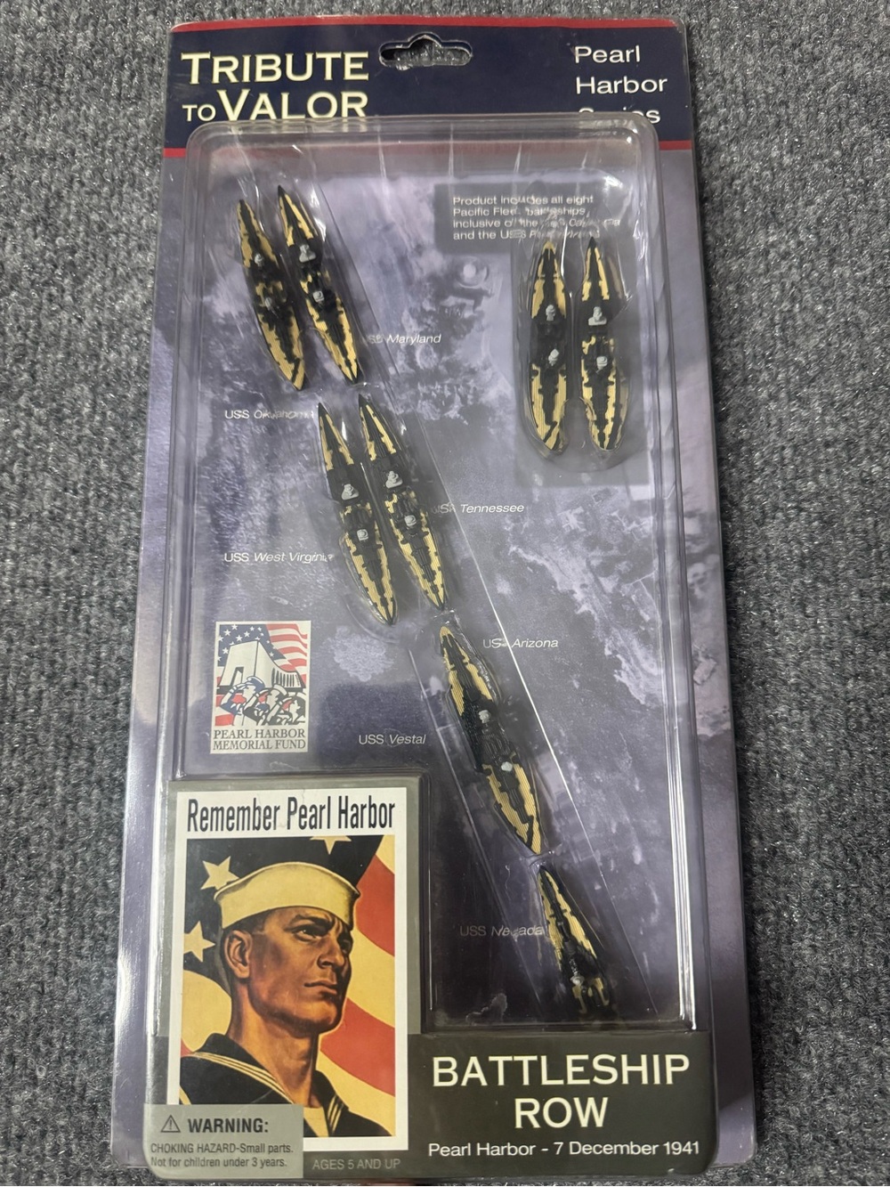 Tribute to Valor Battleship Row Pearl Harbor Toy Set - Black & Gold